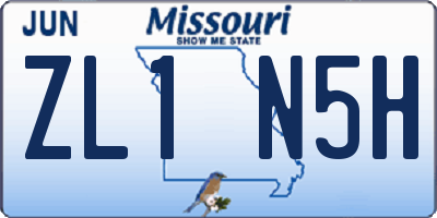 MO license plate ZL1N5H
