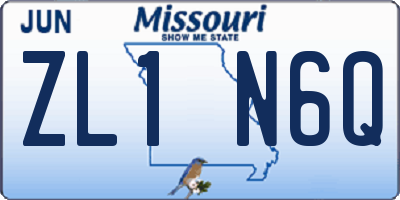 MO license plate ZL1N6Q