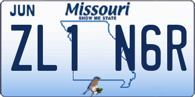 MO license plate ZL1N6R