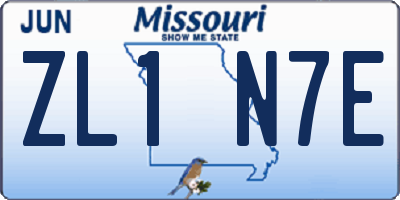 MO license plate ZL1N7E