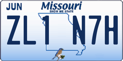 MO license plate ZL1N7H