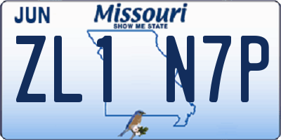 MO license plate ZL1N7P