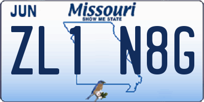 MO license plate ZL1N8G