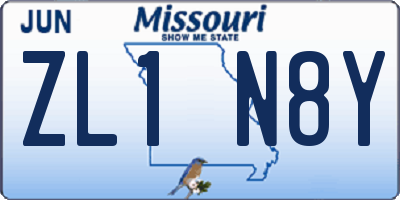MO license plate ZL1N8Y