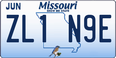 MO license plate ZL1N9E