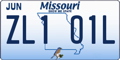 MO license plate ZL1O1L