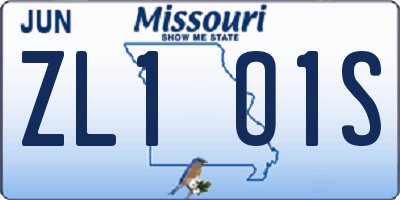 MO license plate ZL1O1S
