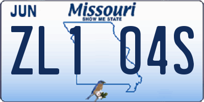 MO license plate ZL1O4S