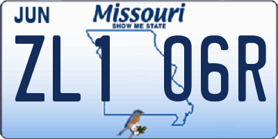 MO license plate ZL1O6R