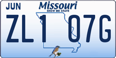 MO license plate ZL1O7G