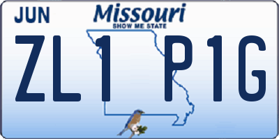 MO license plate ZL1P1G