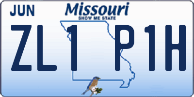 MO license plate ZL1P1H