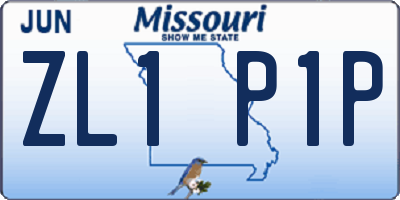 MO license plate ZL1P1P