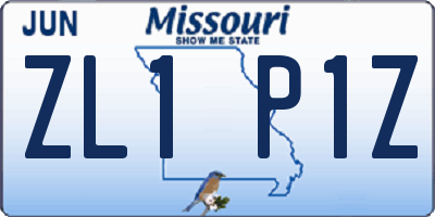 MO license plate ZL1P1Z
