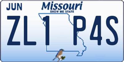 MO license plate ZL1P4S