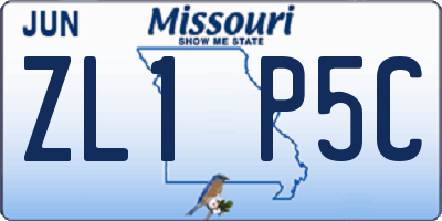 MO license plate ZL1P5C