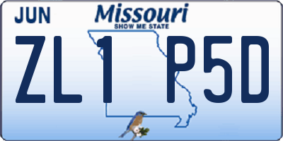 MO license plate ZL1P5D