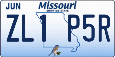 MO license plate ZL1P5R