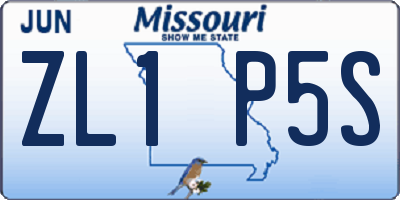 MO license plate ZL1P5S