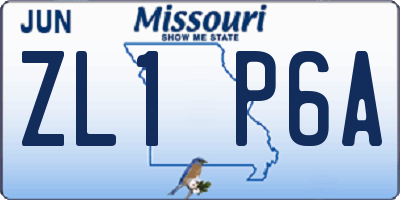 MO license plate ZL1P6A