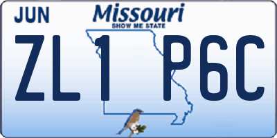 MO license plate ZL1P6C