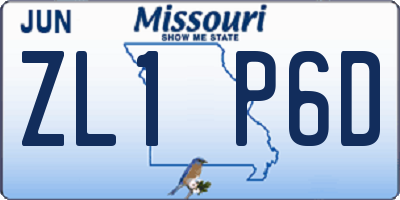 MO license plate ZL1P6D