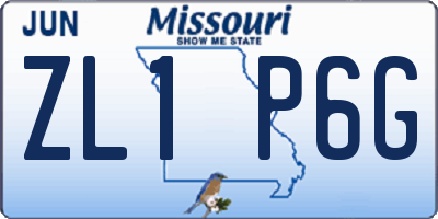MO license plate ZL1P6G