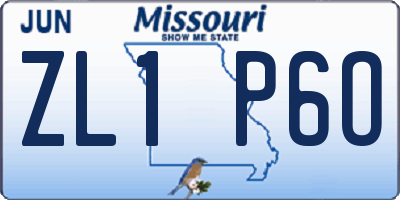 MO license plate ZL1P6O