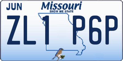 MO license plate ZL1P6P