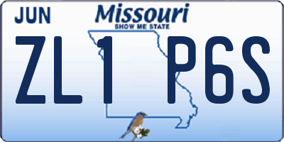 MO license plate ZL1P6S