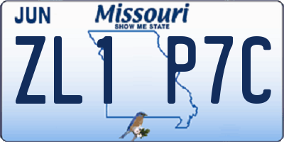 MO license plate ZL1P7C