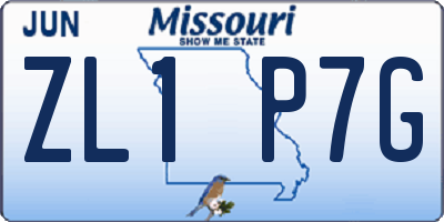 MO license plate ZL1P7G