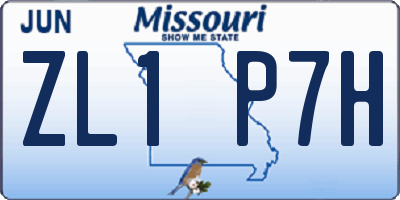 MO license plate ZL1P7H