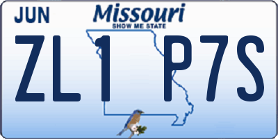 MO license plate ZL1P7S
