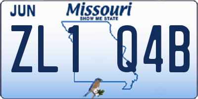 MO license plate ZL1Q4B