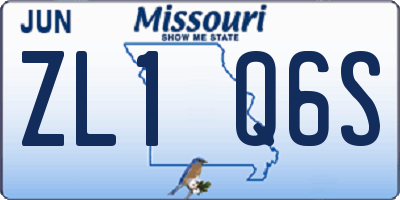 MO license plate ZL1Q6S