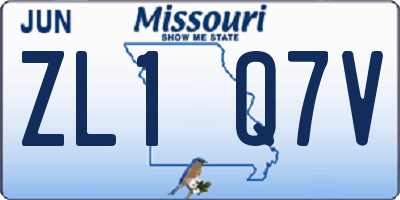 MO license plate ZL1Q7V