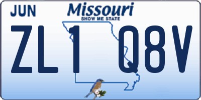 MO license plate ZL1Q8V
