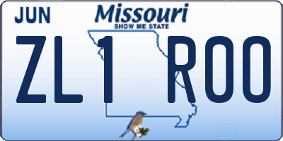MO license plate ZL1R0O