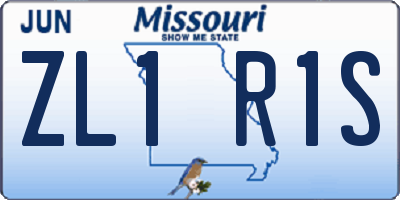 MO license plate ZL1R1S