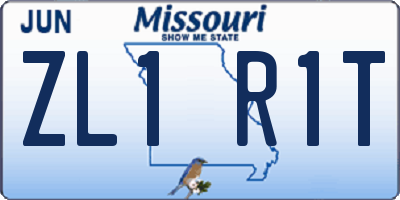 MO license plate ZL1R1T