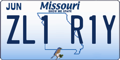 MO license plate ZL1R1Y