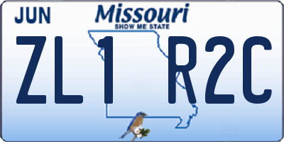 MO license plate ZL1R2C