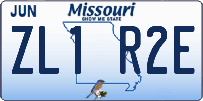 MO license plate ZL1R2E