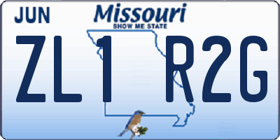MO license plate ZL1R2G