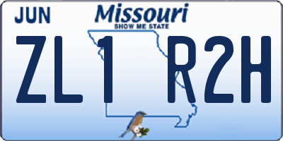 MO license plate ZL1R2H