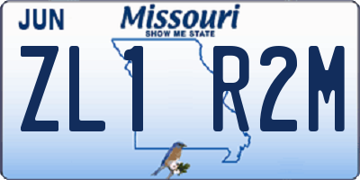 MO license plate ZL1R2M