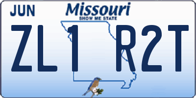MO license plate ZL1R2T