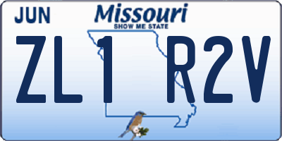 MO license plate ZL1R2V