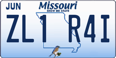 MO license plate ZL1R4I